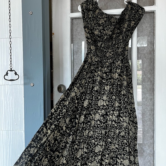 Free People Black and Cream One Shoulder Dress - Picture 1 of 7